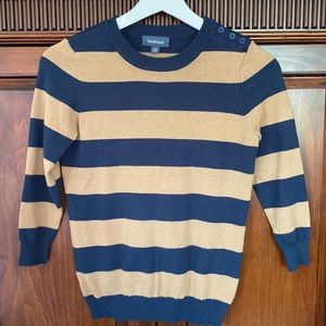Modcloth Charter School Striped pullover sweater slate / taupe combination